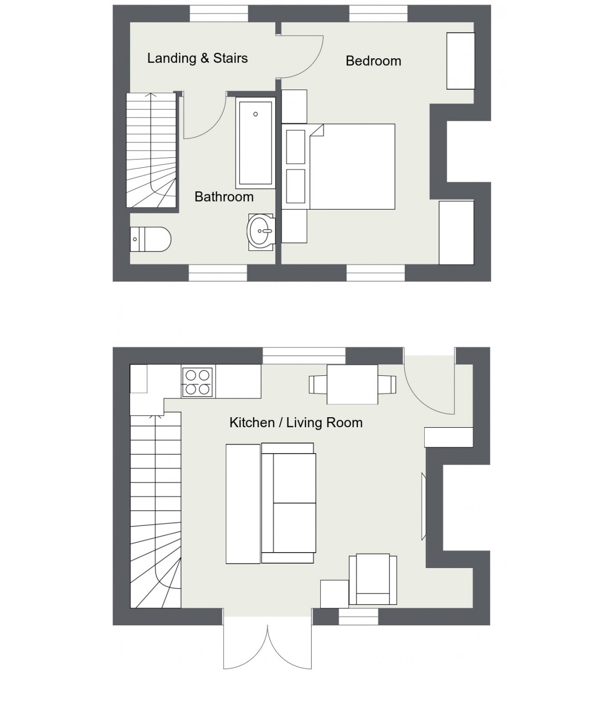 Roughs Farm Retreats - Maid's Cottage Floorplan